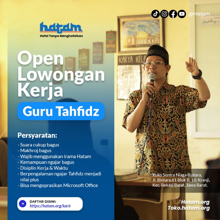 Read more about the article Lowongan Kerja HATAM – Guru Tahfidz